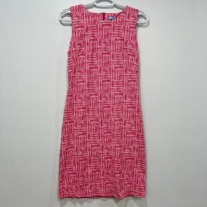 J Mclaughlin Sophia Dress XS NWT‎ $218 Catalina Knee Length Sleeveless Pink Geo